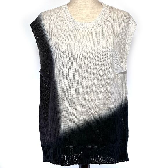 J. Crew Linen Asymmetric Sleeveless Sweater Medium - Picture 1 of 9